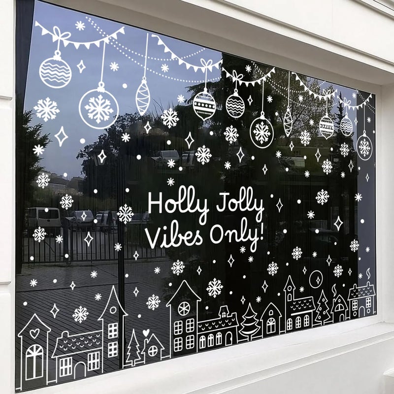 zosylley Christmas Stencils for Window Glass Large Christmas Stencils for Crafts Reusable Xmas Village House Holiday Stencil for Painting on Wood Wall Fabrics Decor - Image 4